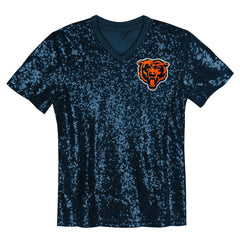 Chicago Bears Girls Youth Wordmark Sequin V-Neck Top | NFL Near me