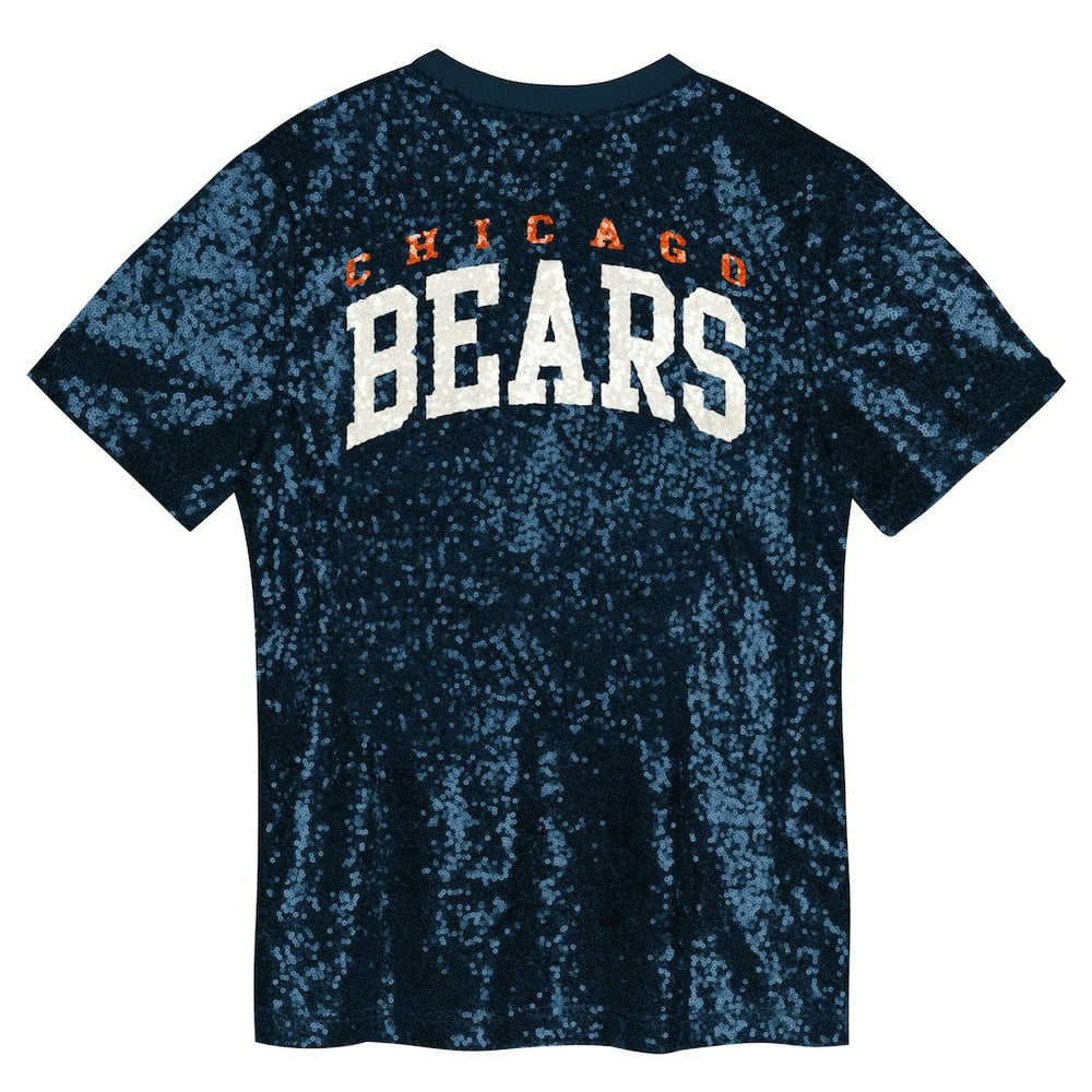Chicago Bears Girls Youth Wordmark Sequin V-Neck Top | NFL Near me