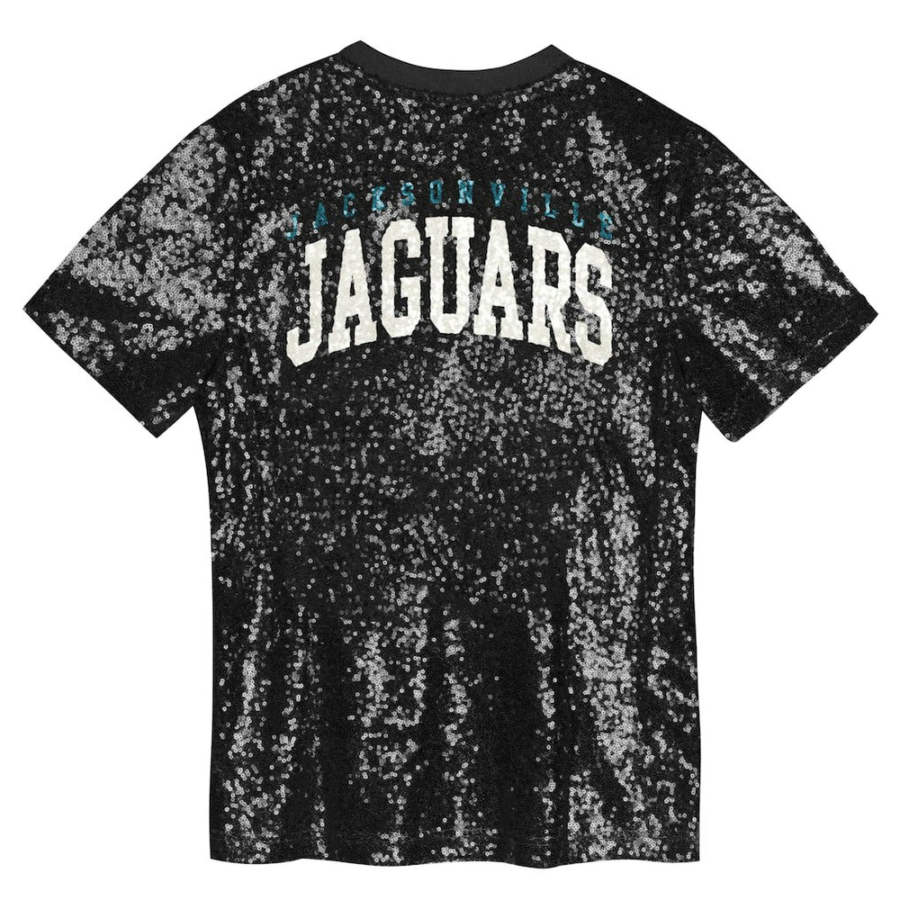 Jacksonville Jaguars Girls Youth Wordmark Sequin V-Neck Top | NFL Discount