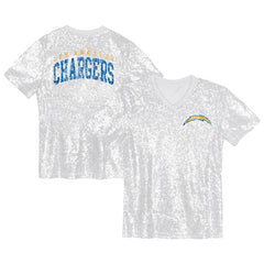 Los Angeles Chargers Girls Youth Wordmark Sequin V-Neck Top | NFL New