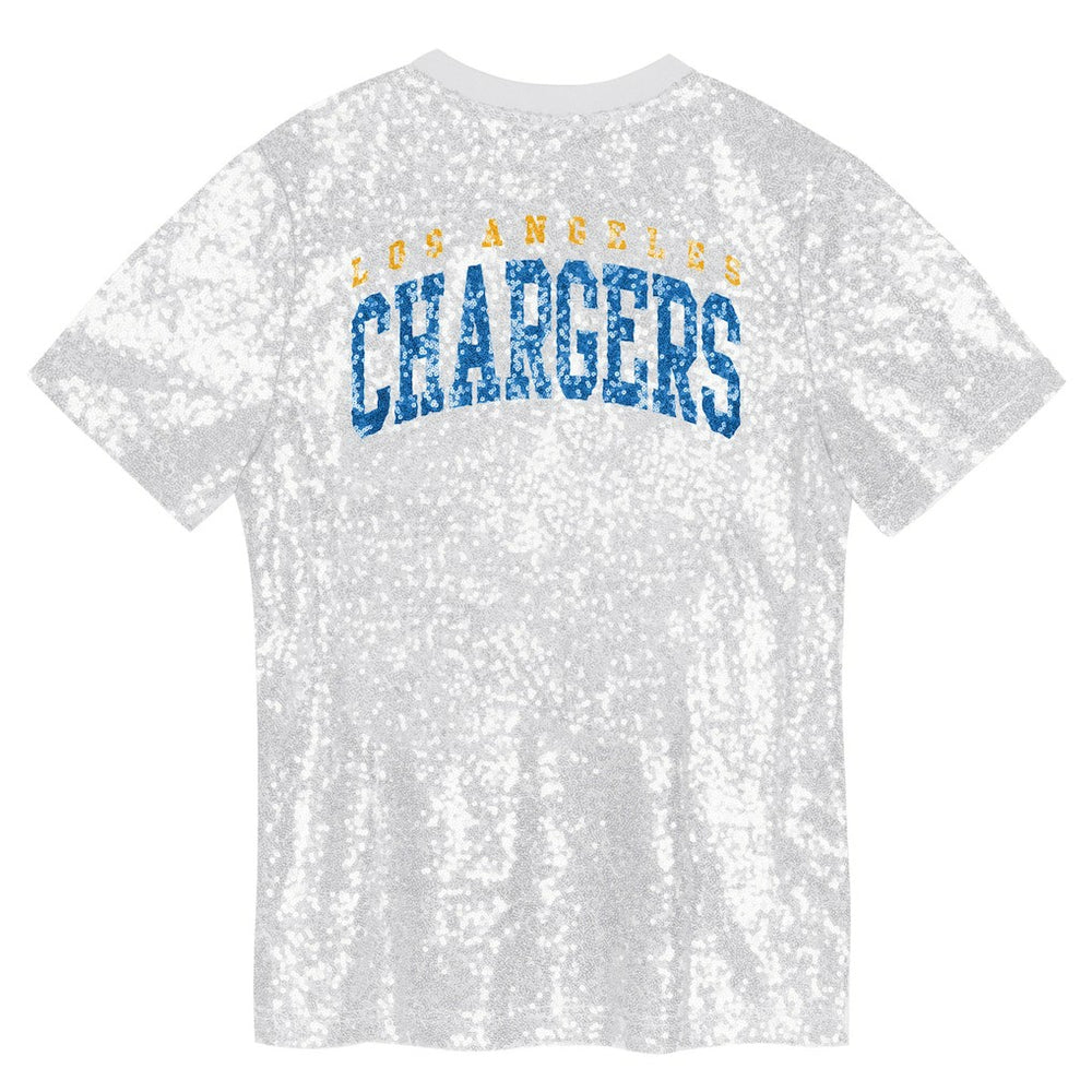 Los Angeles Chargers Girls Youth Wordmark Sequin V-Neck Top | NFL New