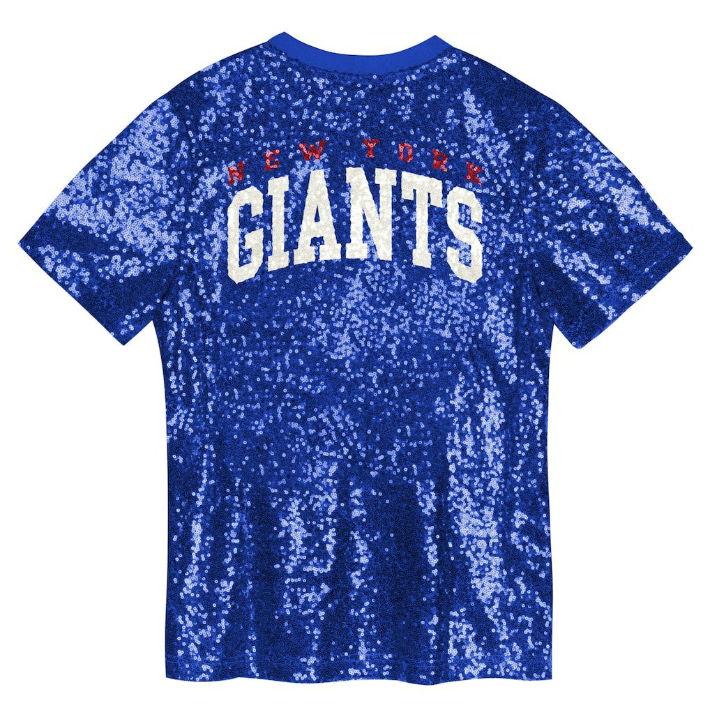 New York Giants Girls Youth Wordmark Sequin V-Neck Top | NFL Sale