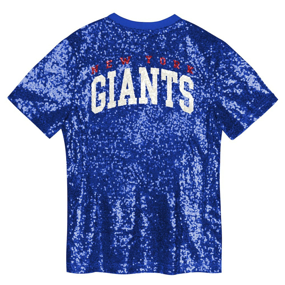 New York Giants Girls Youth Wordmark Sequin V-Neck Top | NFL Sale