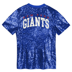 New York Giants Girls Youth Wordmark Sequin V-Neck Top | NFL Sale