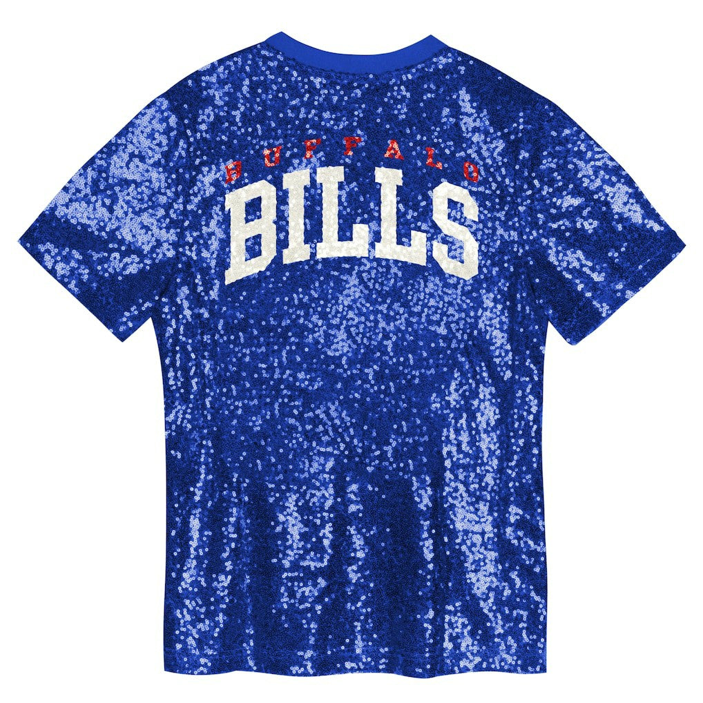 Buffalo Bills Girls Youth Wordmark Sequin V-Neck Top | NFL Near me
