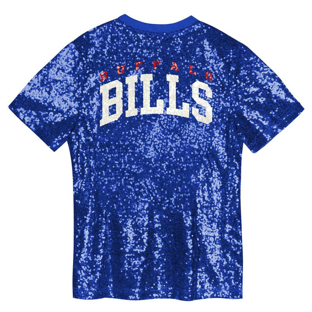 Buffalo Bills Girls Youth Wordmark Sequin V-Neck Top | NFL Near me