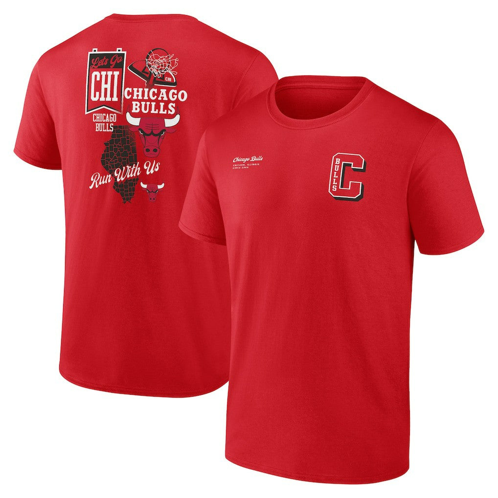 Red Chicago Bulls Split Zone T-Shirt sale | NBA