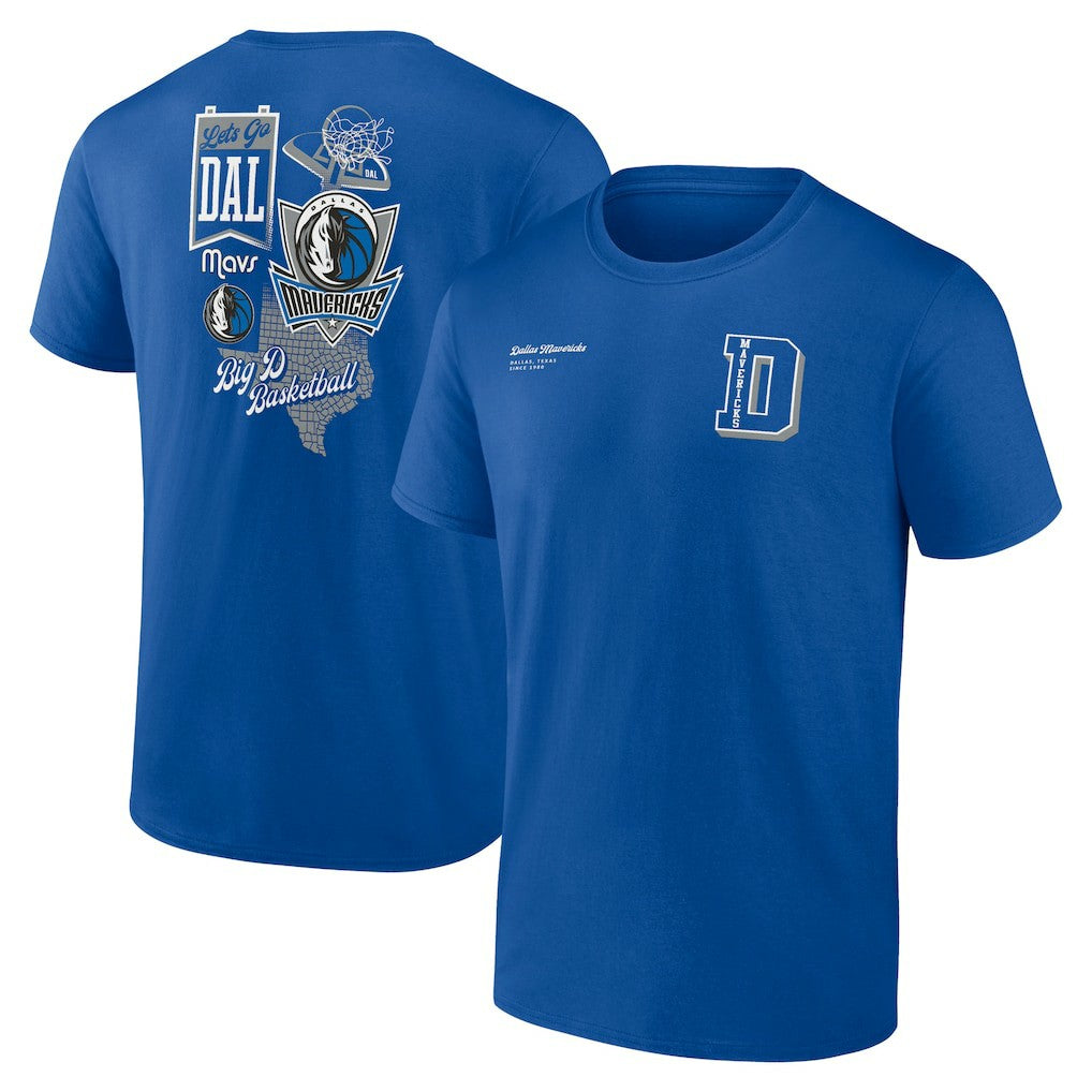 Blue Dallas Mavericks Split Zone T-Shirt sale | NBA