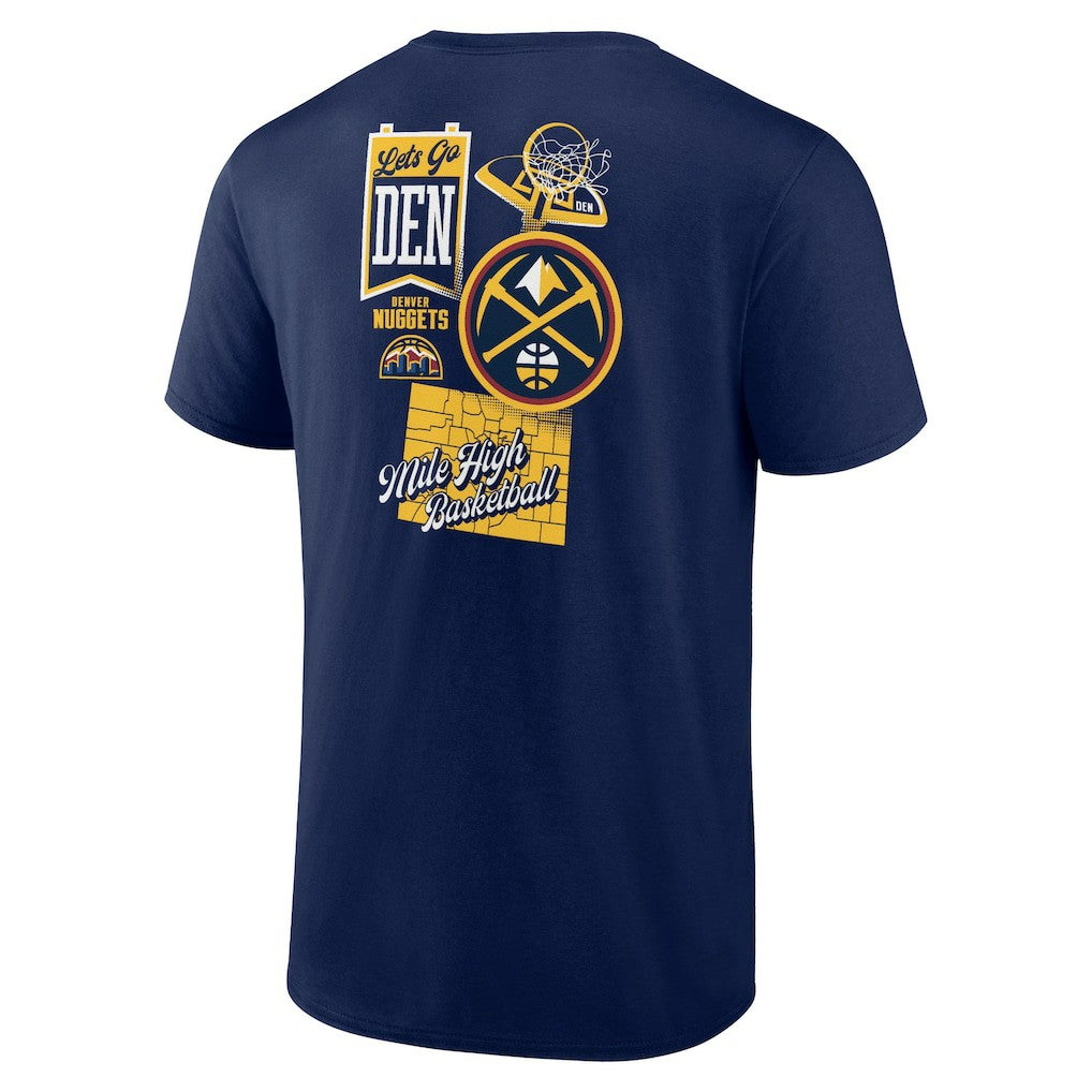 Navy Denver Nuggets Split Zone T-Shirt sale | NBA