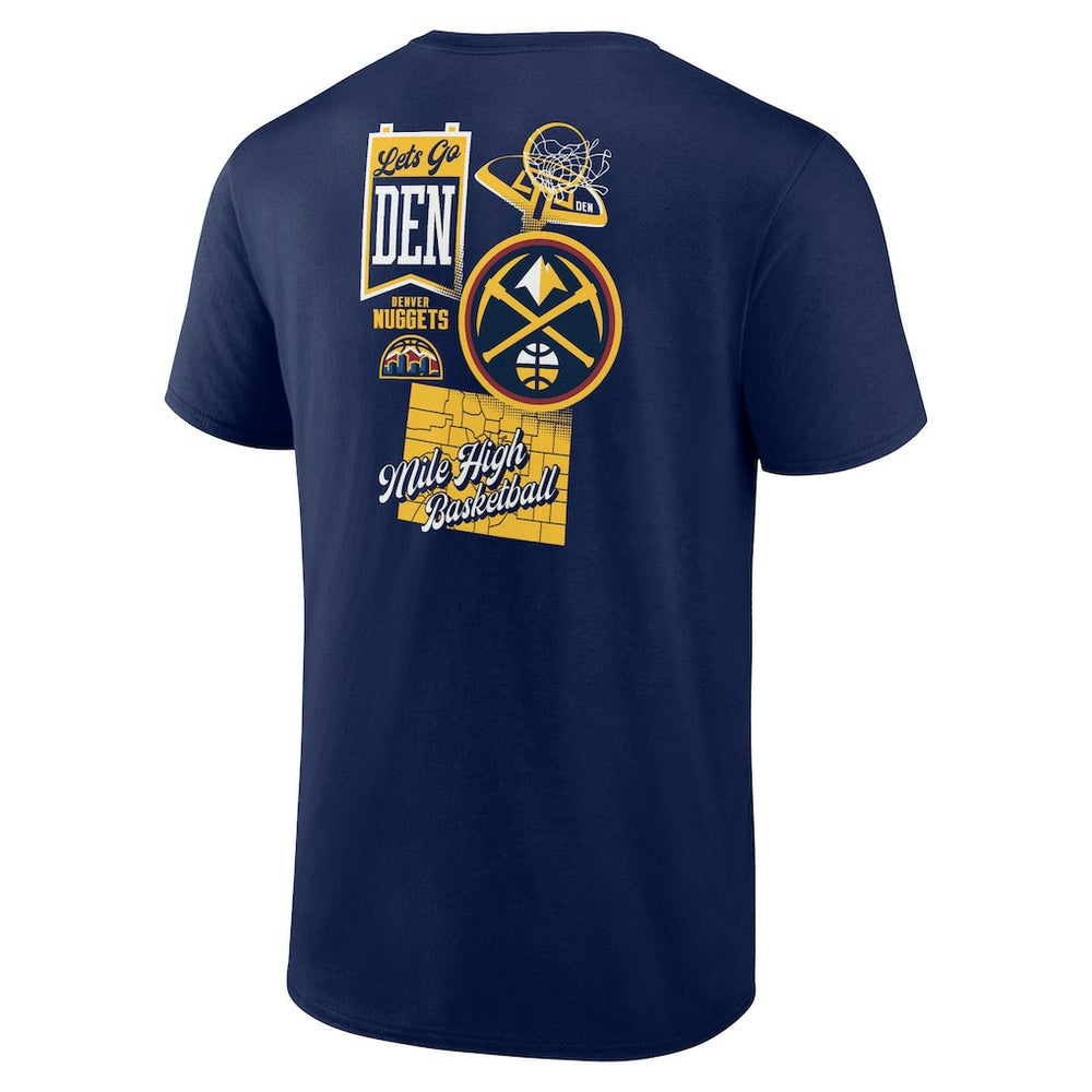 Navy Denver Nuggets Split Zone T-Shirt sale | NBA