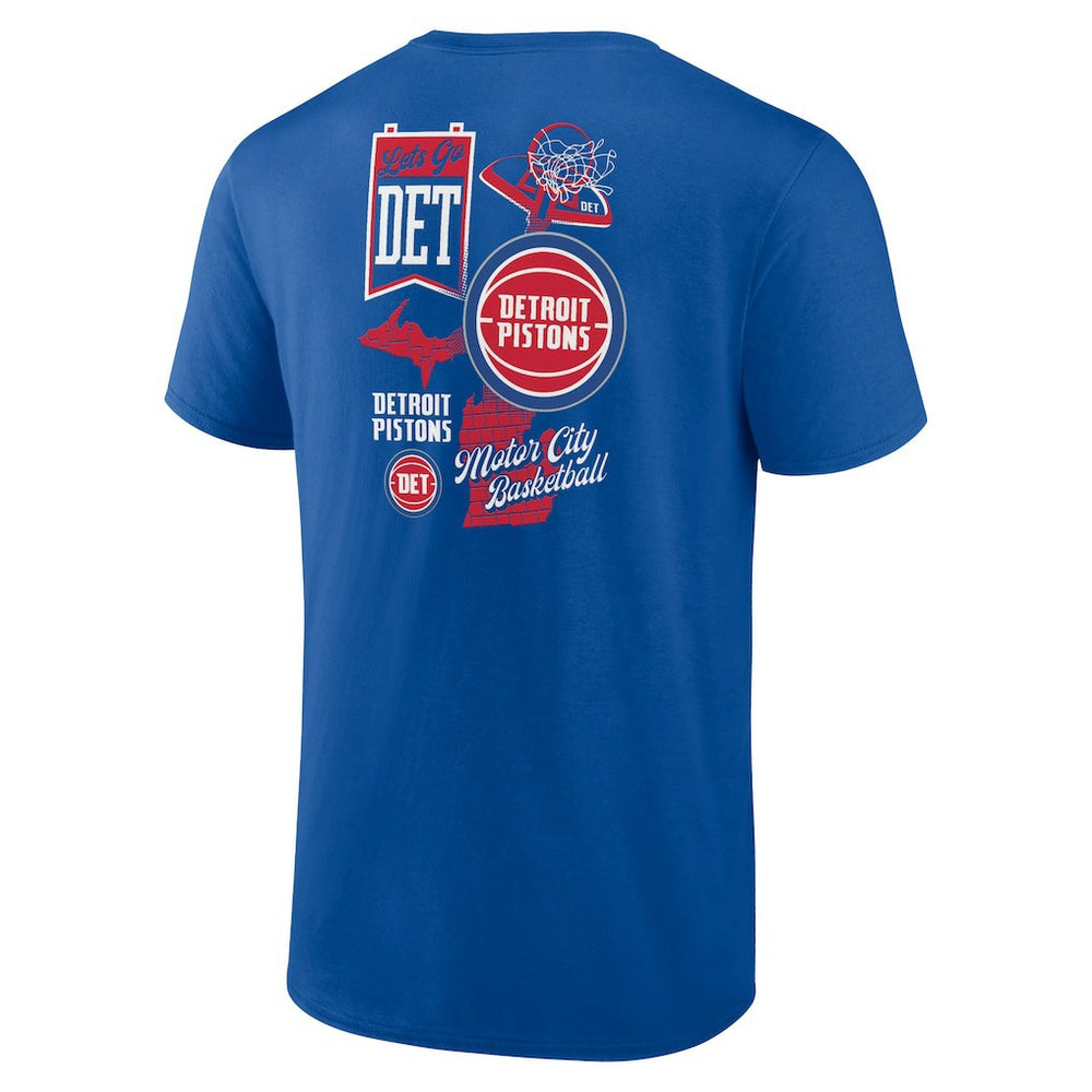 Blue Detroit Pistons Split Zone T-Shirt sale | NBA