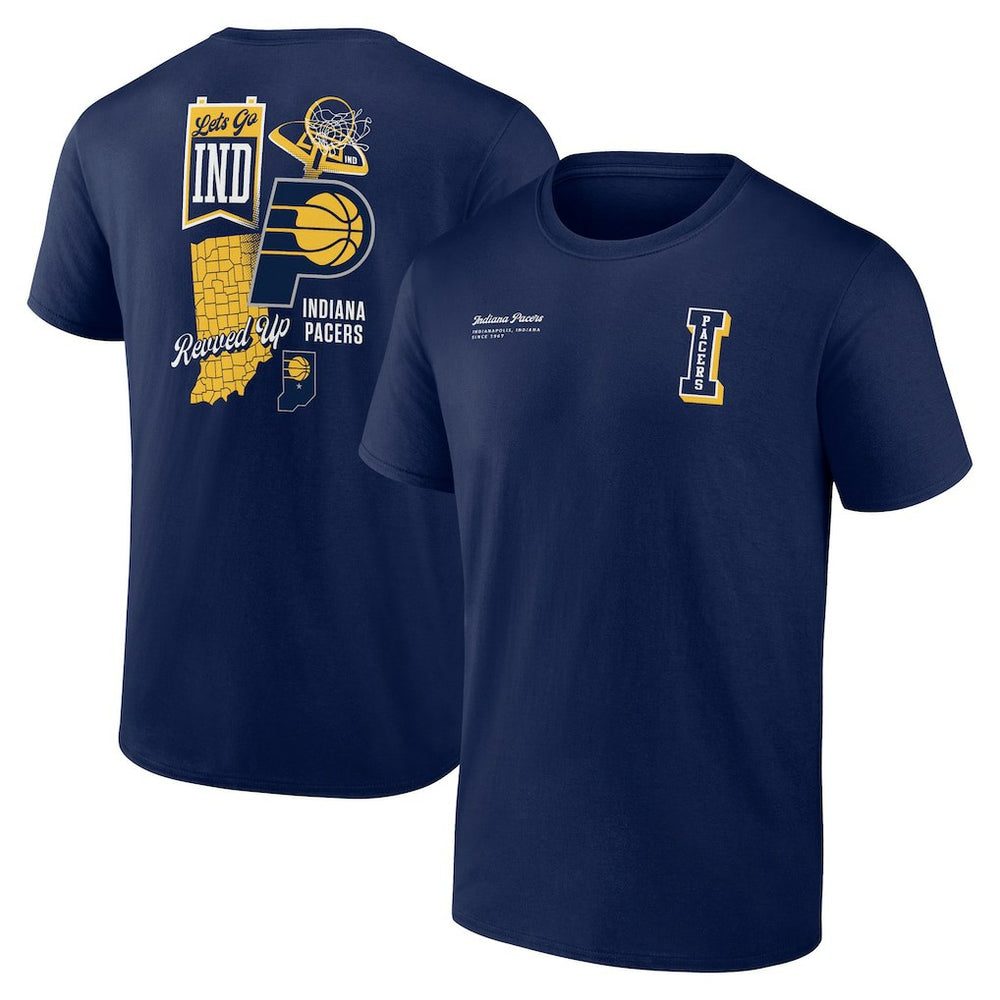 Navy Indiana Pacers Split Zone T-Shirt | NBA
