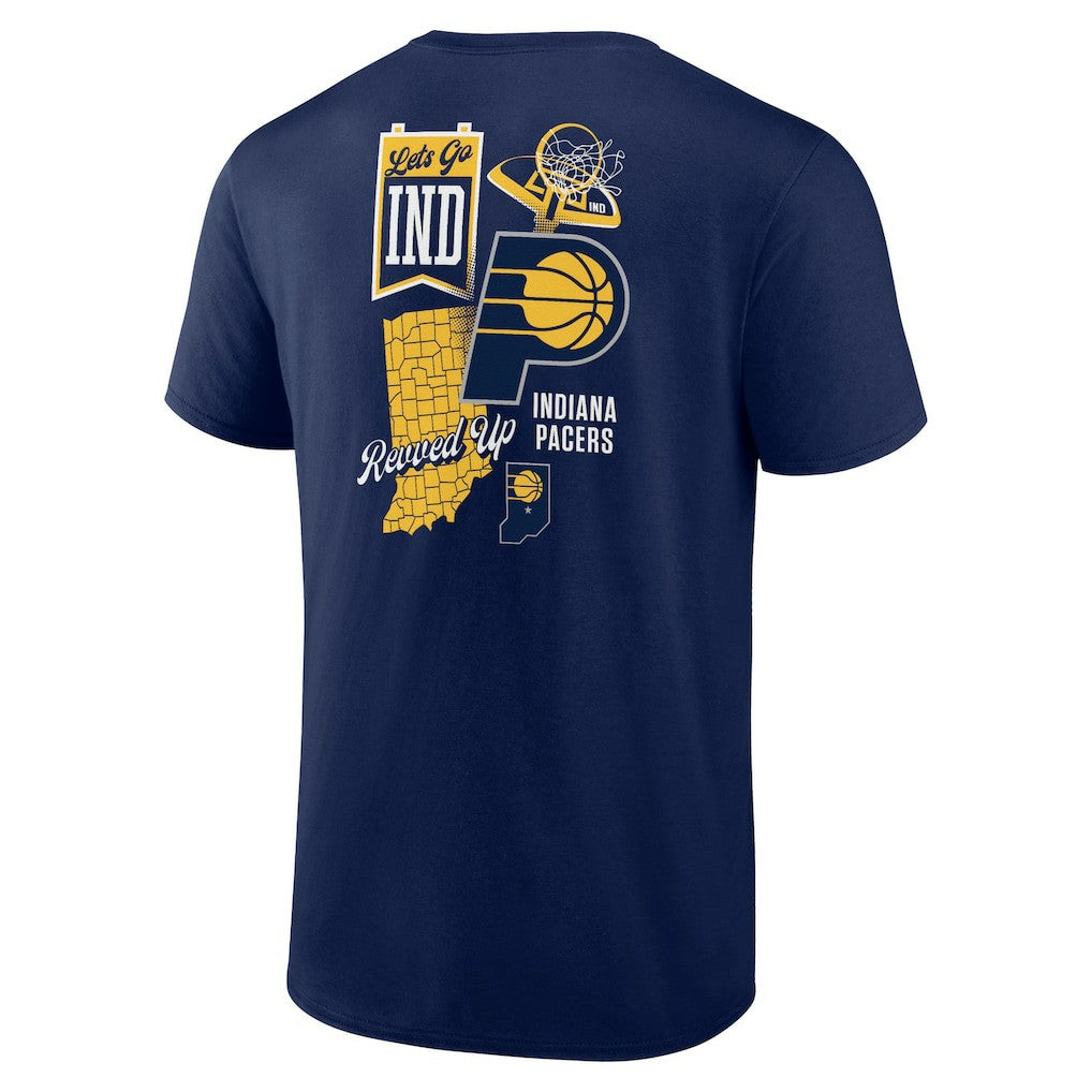 Navy Indiana Pacers Split Zone T-Shirt | NBA