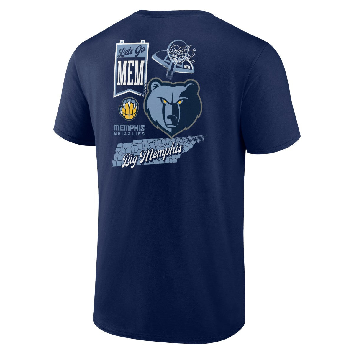 Navy Memphis Grizzlies Split Zone T-Shirt | NBA