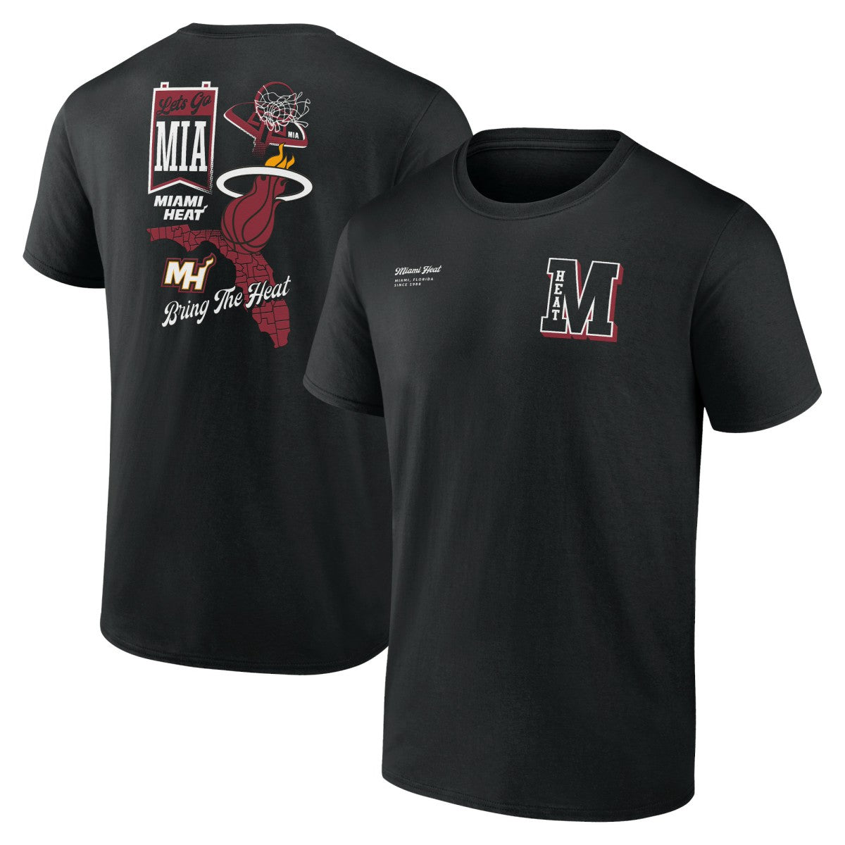 Black Miami Heat Split Zone T-Shirt | NBA