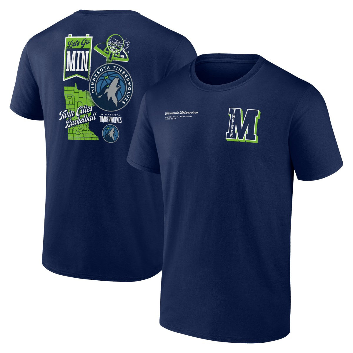 Navy Minnesota Timberwolves Split Zone T-Shirt | NBA