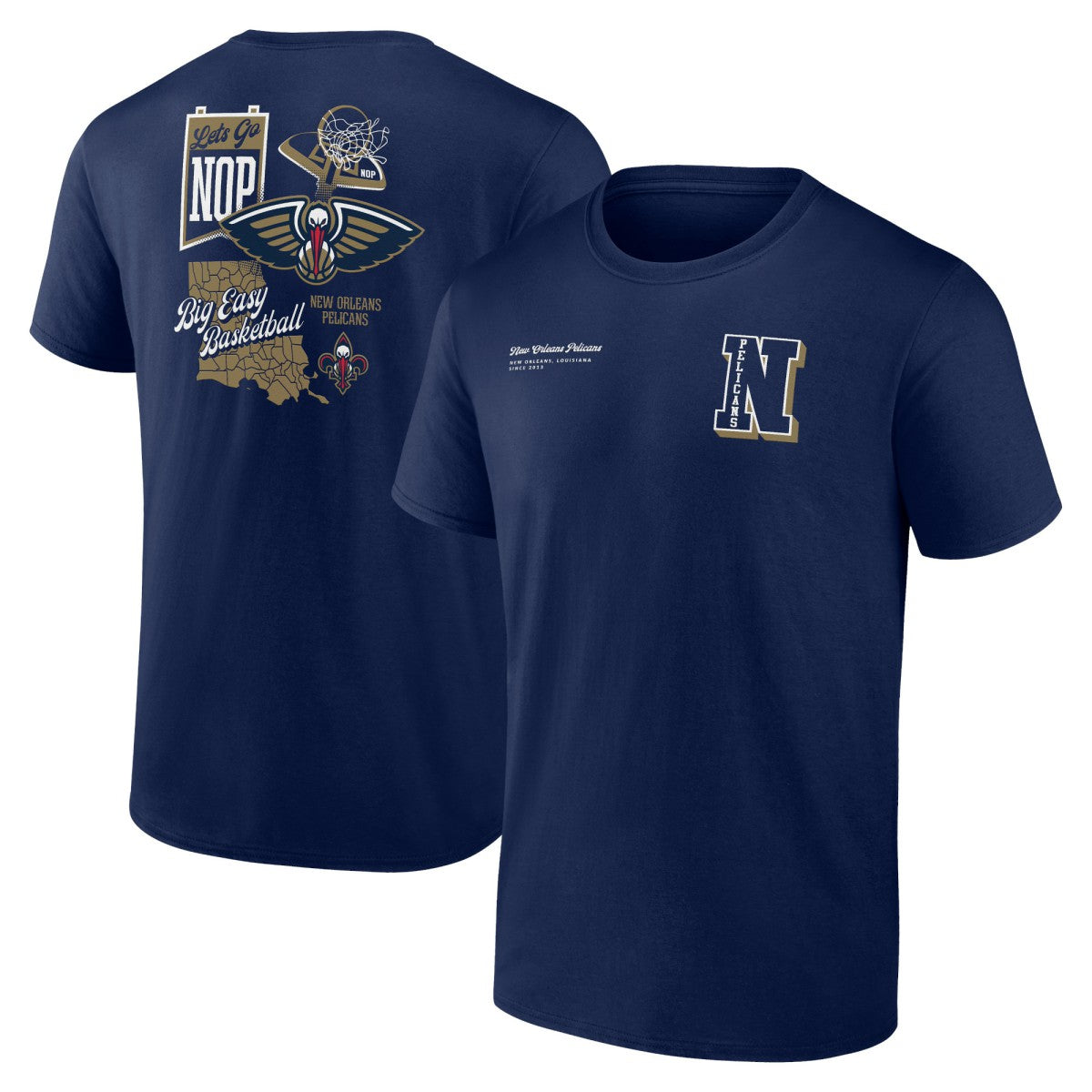 Navy New Orleans Pelicans Split Zone T-Shirt | NBA