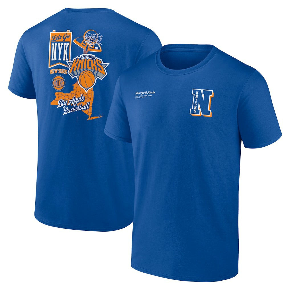 Blue New York Knicks Split Zone T-Shirt | NBA