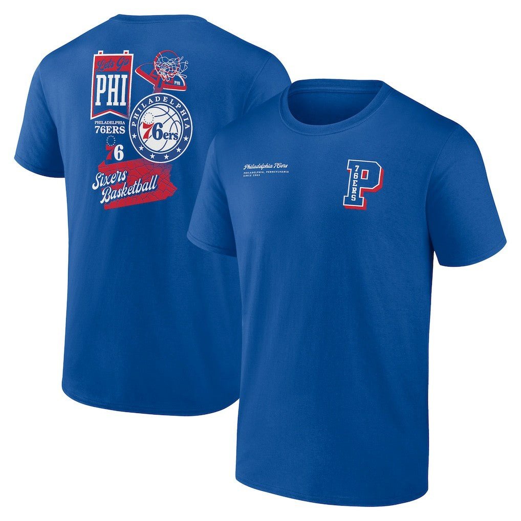 Royal Philadelphia 76ers Split Zone T-Shirt | NBA