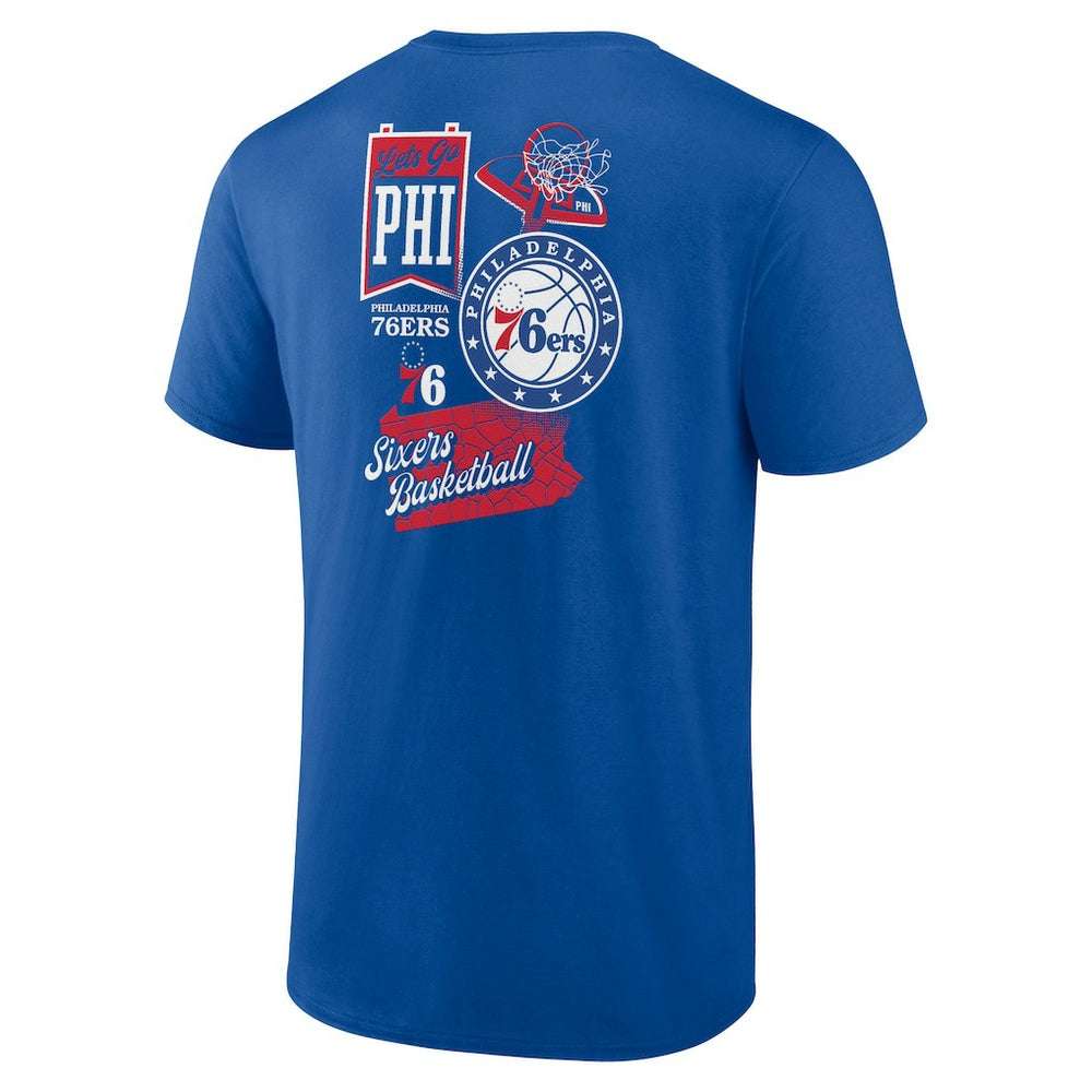 Royal Philadelphia 76ers Split Zone T-Shirt | NBA