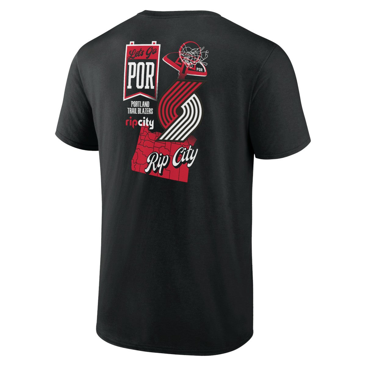 Black Portland Trail Blazers Split Zone T-Shirt | NBA