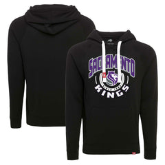 Black Sacramento Kings Sportiqe Unisex Olsen Super Soft Tri-Blend Raglan Pullover Hoodie | NBA