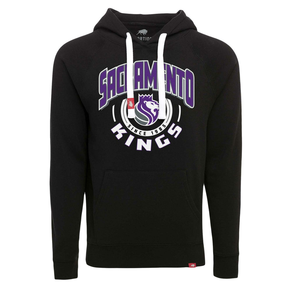 Black Sacramento Kings Sportiqe Unisex Olsen Super Soft Tri-Blend Raglan Pullover Hoodie | NBA
