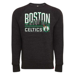 Heather Black Boston Celtics Sportiqe Unisex Harmon Super Soft Tri-Blend Raglan Pullover Sweatshirt | NBA