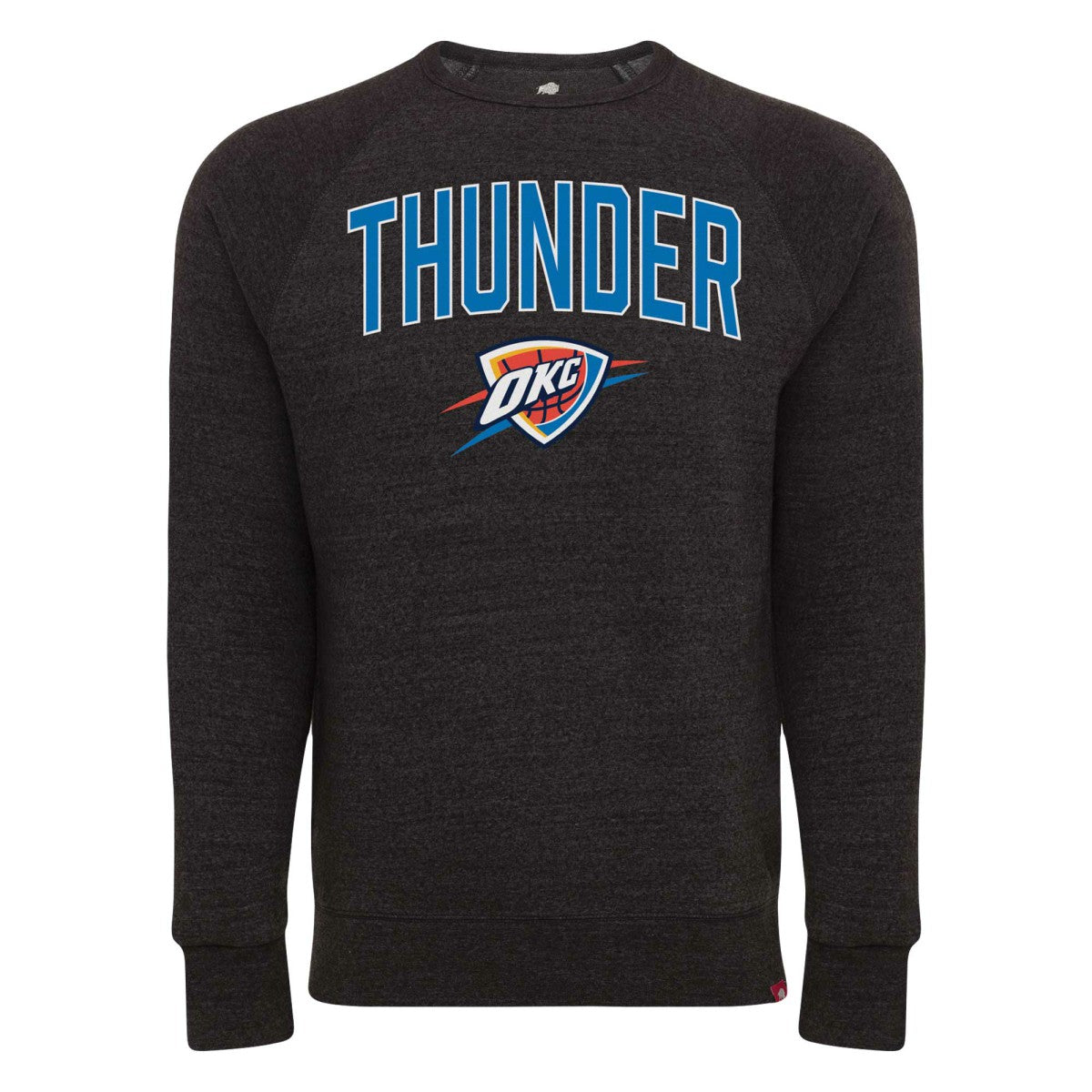 Black Oklahoma City Thunder Sportiqe Unisex Harmon Super Soft Tri-Blend Raglan Pullover Sweatshirt | NBA