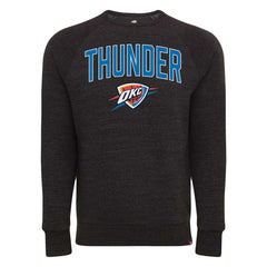 Black Oklahoma City Thunder Sportiqe Unisex Harmon Super Soft Tri-Blend Raglan Pullover Sweatshirt | NBA