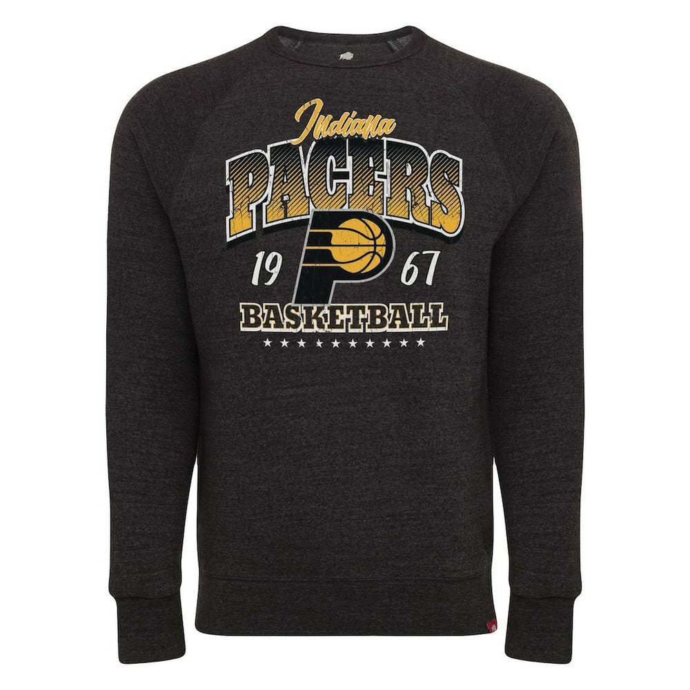 Black Indiana Pacers Sportiqe Unisex Harmon Super Soft Tri-Blend Raglan Pullover Sweatshirt | NBA
