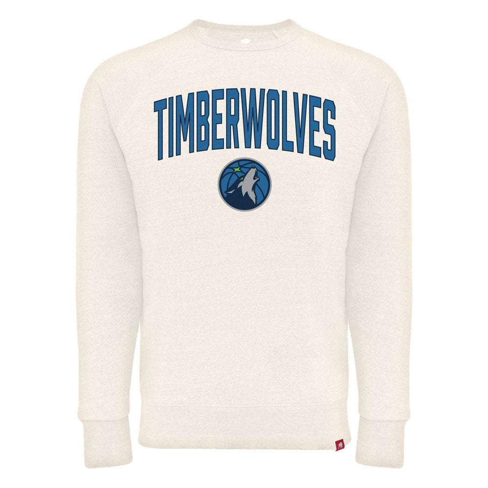 Cream Minnesota Timberwolves Sportiqe Unisex Harmon Super Soft Tri-Blend Raglan Pullover Sweatshirt | NBA