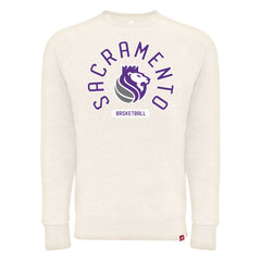Cream Sacramento Kings Sportiqe Unisex Harmon Super Soft Tri-Blend Raglan Pullover Sweatshirt | NBA