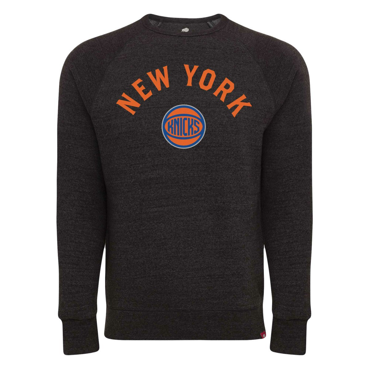 Black New York Knicks Sportiqe Unisex Harmon Super Soft Tri-Blend Raglan Pullover Sweatshirt | NBA