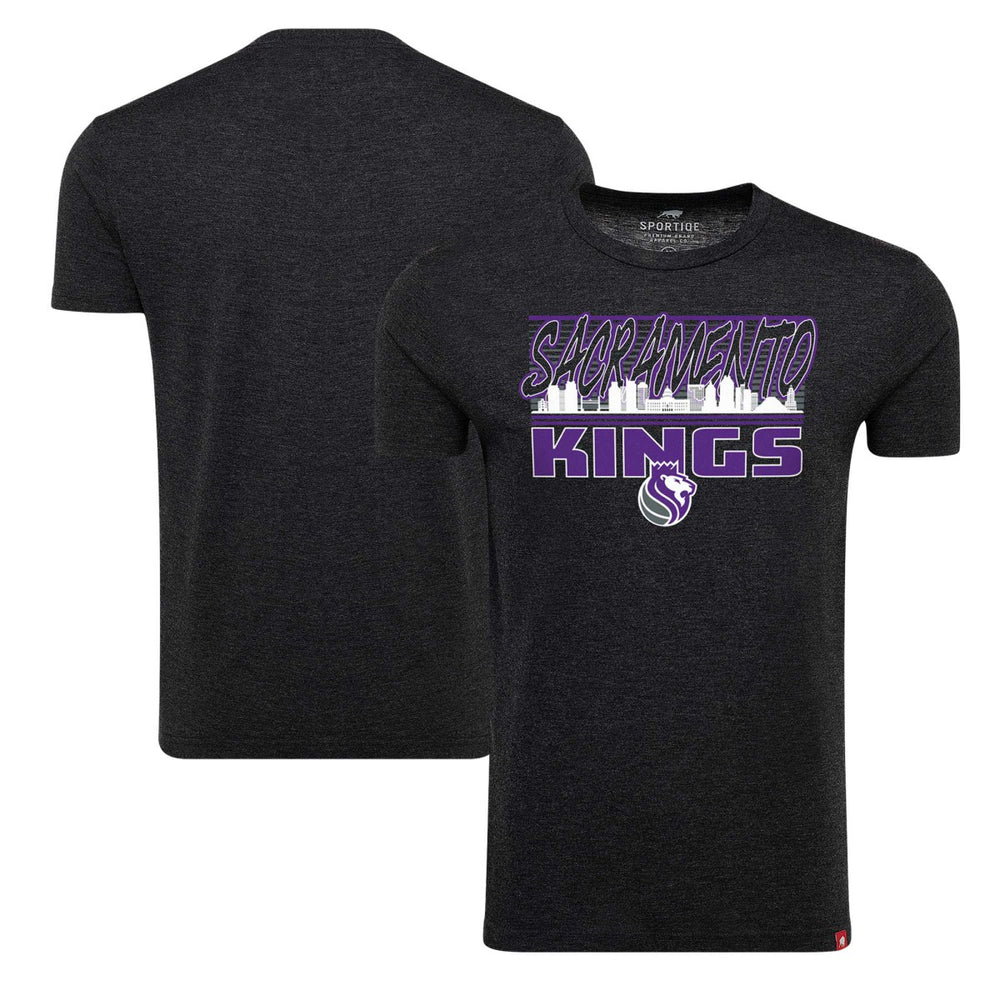 Heather Black Sacramento Kings Sportiqe Unisex Comfy Super Soft Tri-Blend T-Shirt | NBA