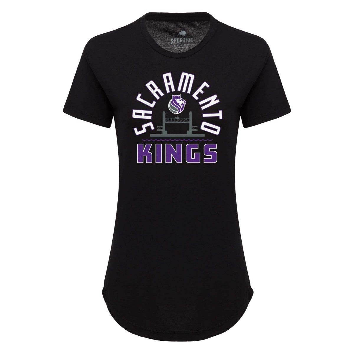 Black Sacramento Kings Sportiqe Women's Phoebe Super Soft Tri-Blend T-Shirt | NBA