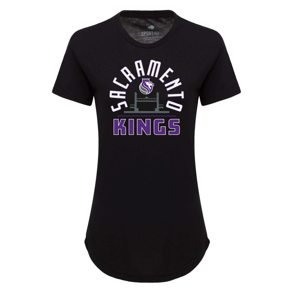 Black Sacramento Kings Sportiqe Women's Phoebe Super Soft Tri-Blend T-Shirt | NBA