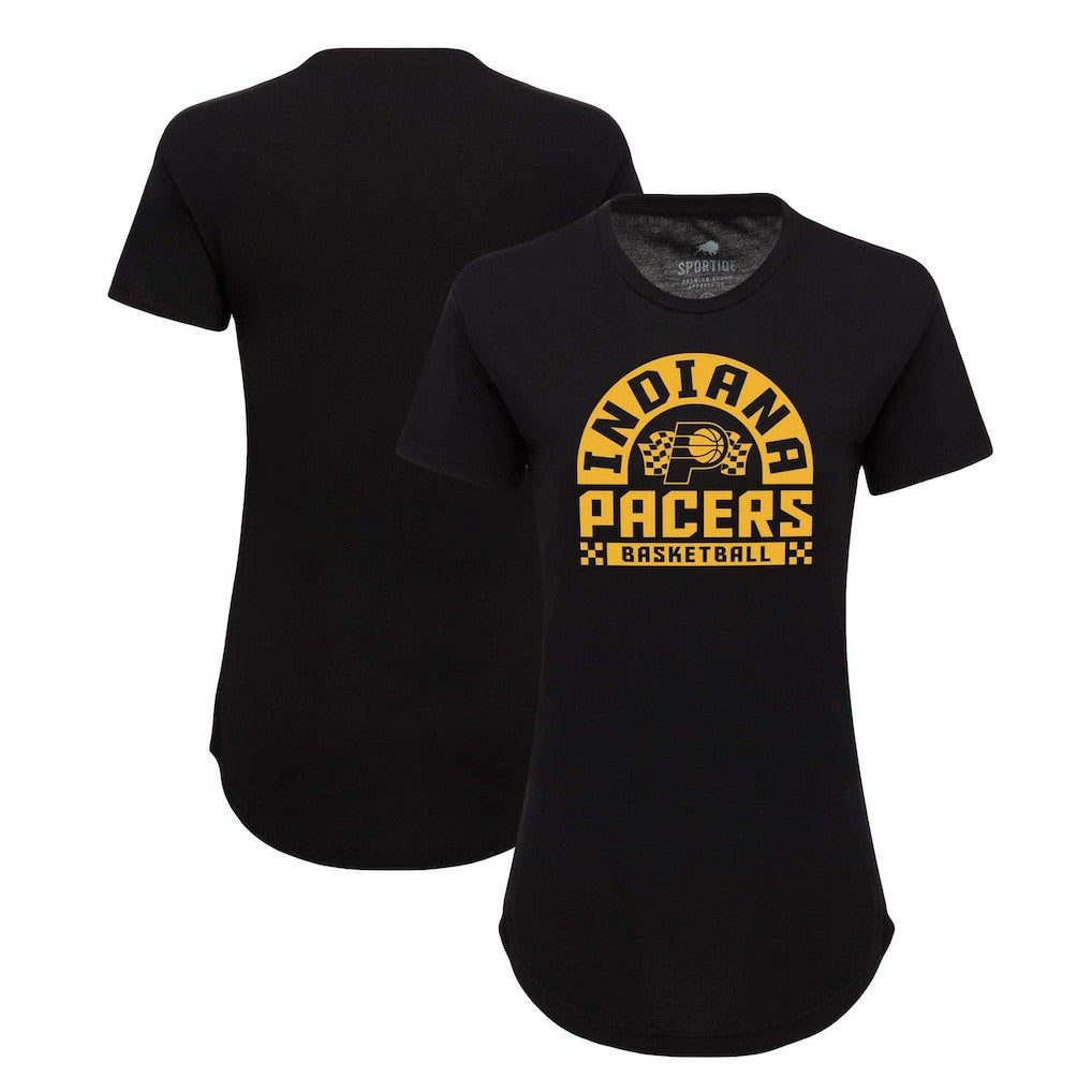Black Indiana Pacers Sportiqe Women's Phoebe Super Soft Tri-Blend T-Shirt | NBA