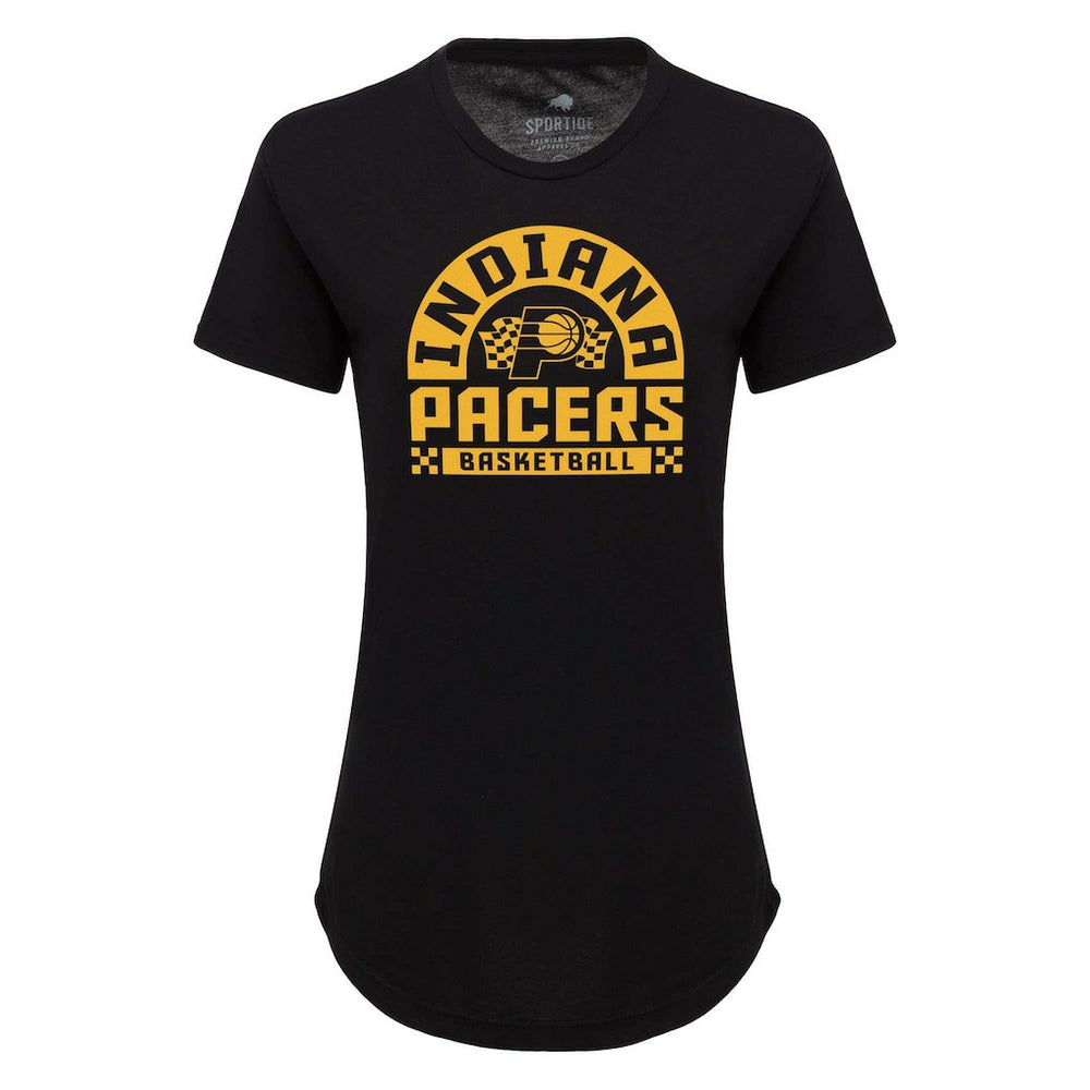 Black Indiana Pacers Sportiqe Women's Phoebe Super Soft Tri-Blend T-Shirt | NBA
