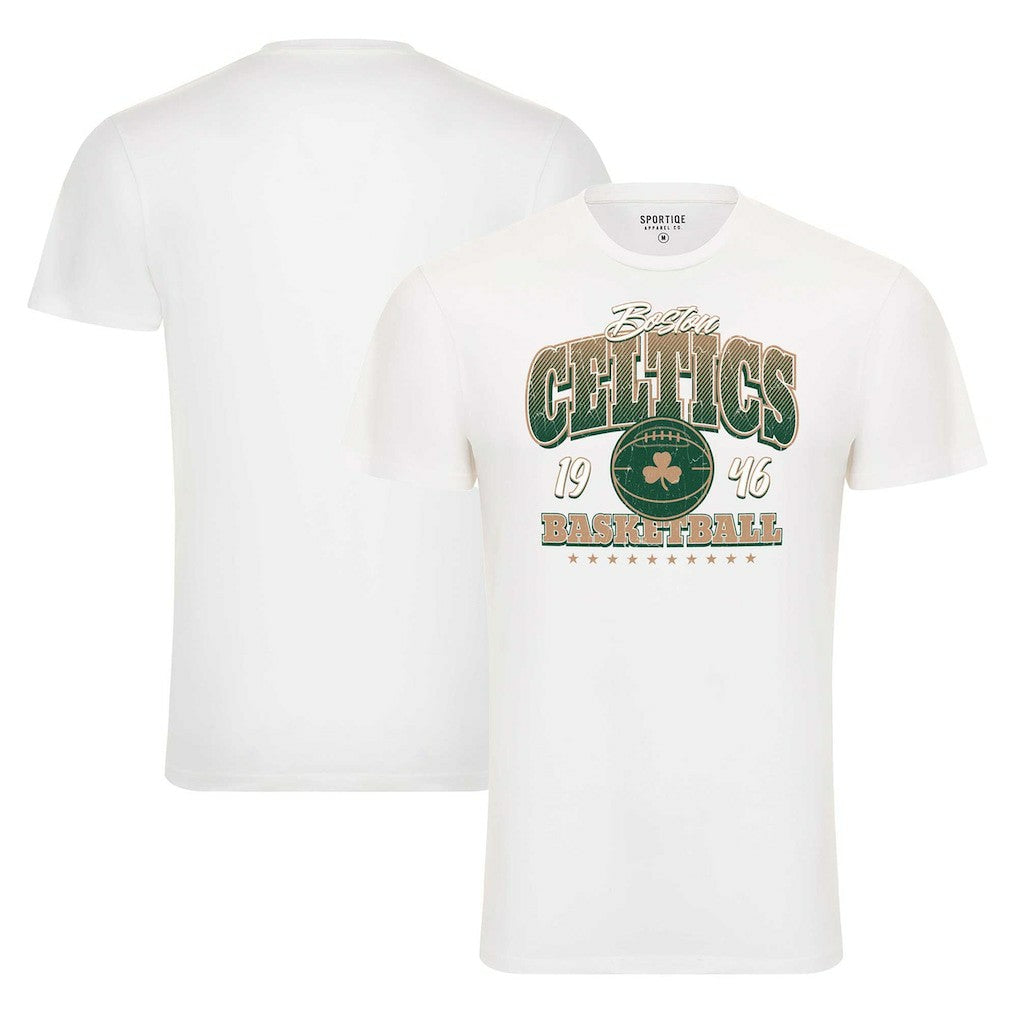 White Boston Celtics Sportiqe Unisex Bingham Super Soft T-Shirt | NBA