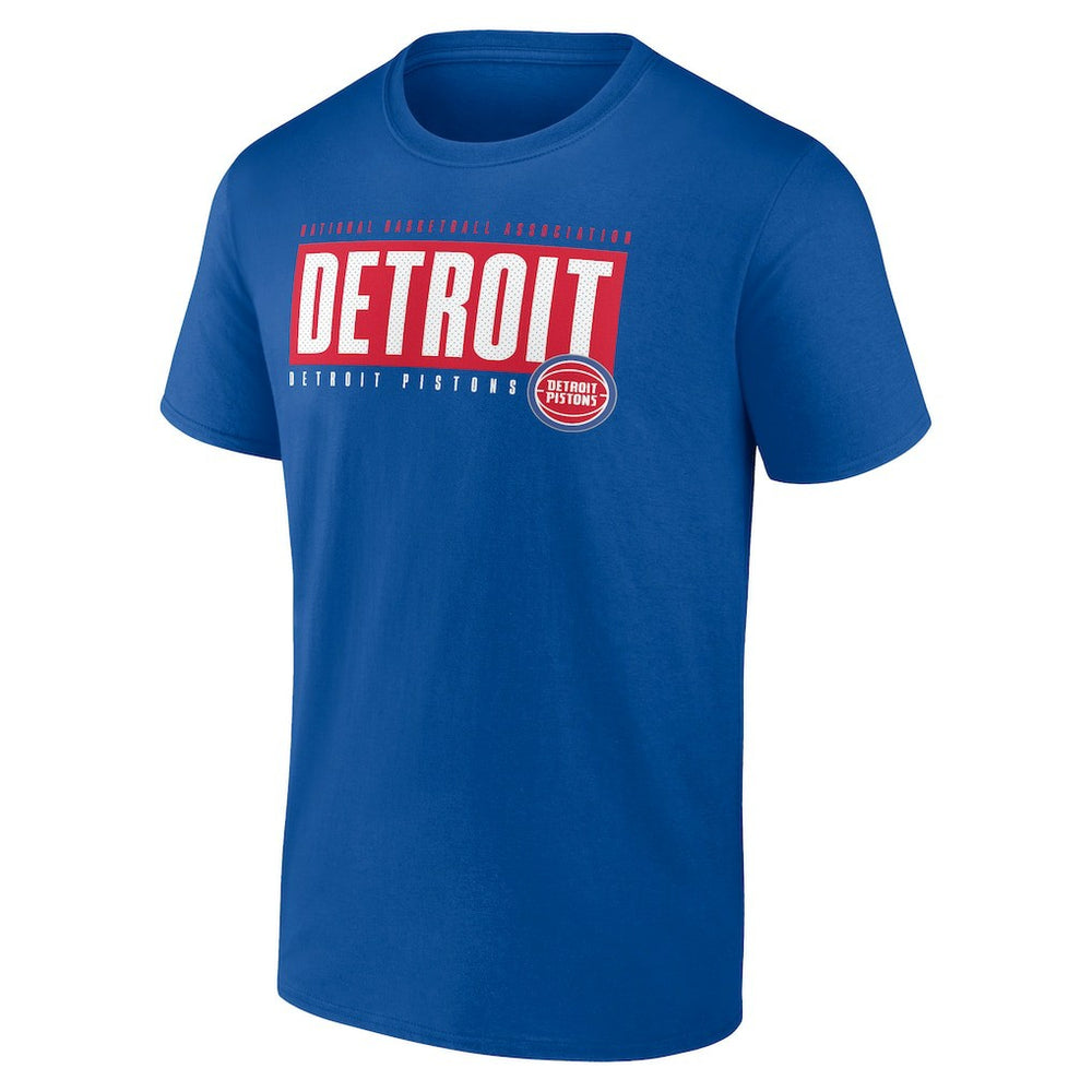 Blue Detroit Pistons Blocked Out T-Shirt sale | NBA