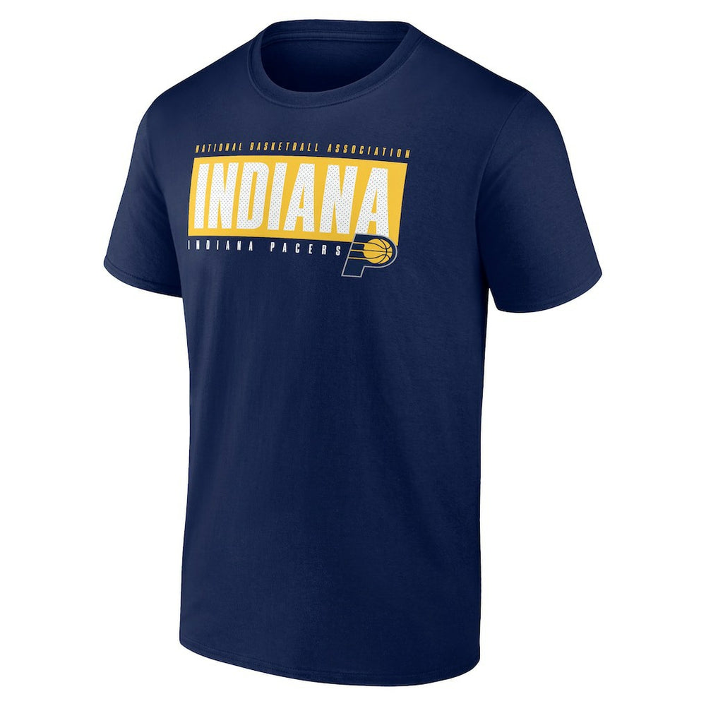 Navy Indiana Pacers Blocked Out T-Shirt | NBA