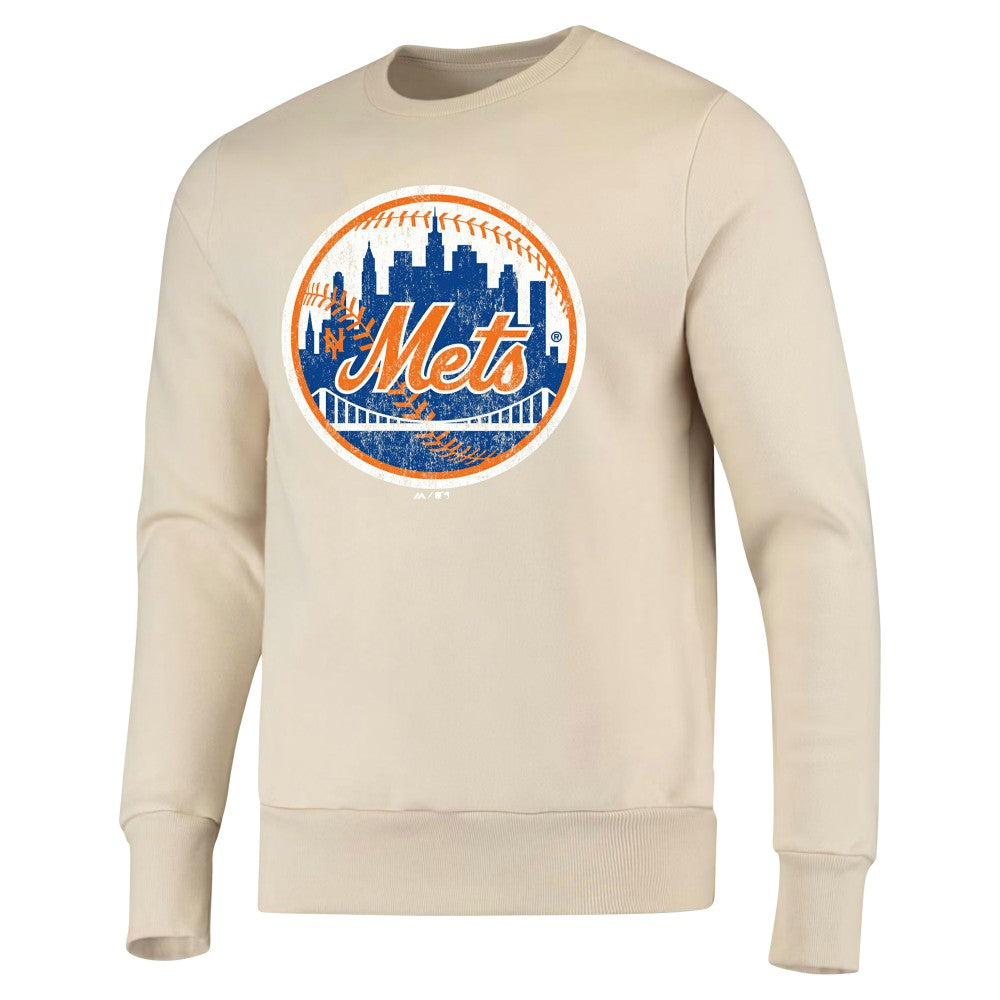 New York Mets Majestic Threads Fleece Pullover Sweatshirt - MLB Pullover