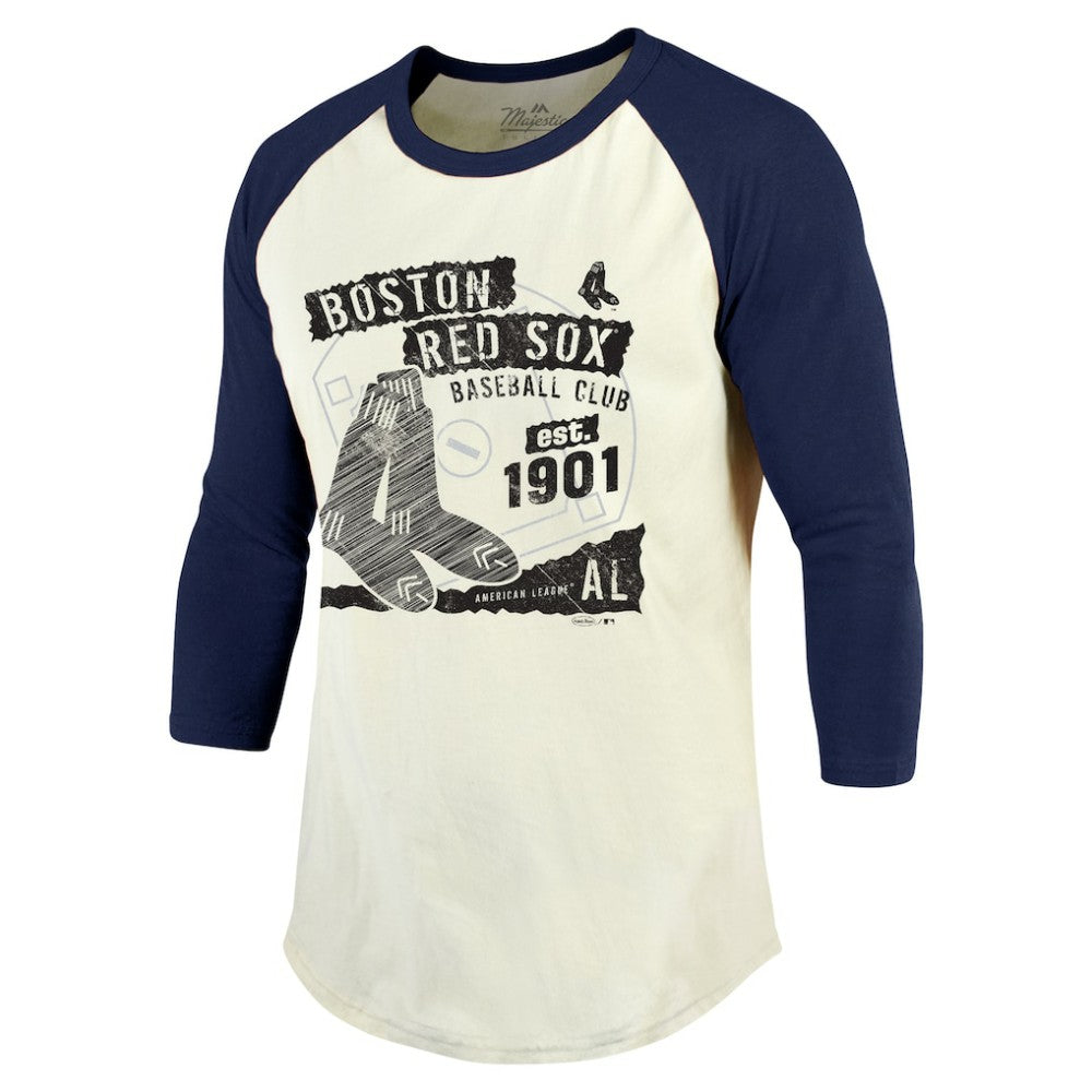 Boston Red Sox Majestic Threads Raglan 3/4-Sleeve T-Shirt - MLB T-shirts