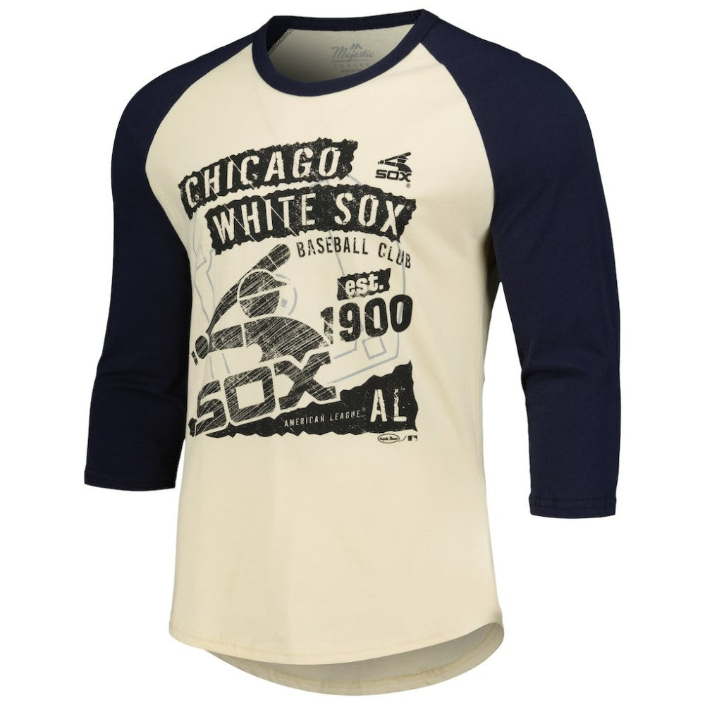 Chicago White Sox Majestic Threads Raglan 3/4-Sleeve T-Shirt - MLB T-shirts