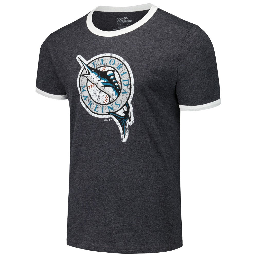 Florida Marlins Majestic Threads Ringer Tri-Blend T-Shirt - MLB T-shirts