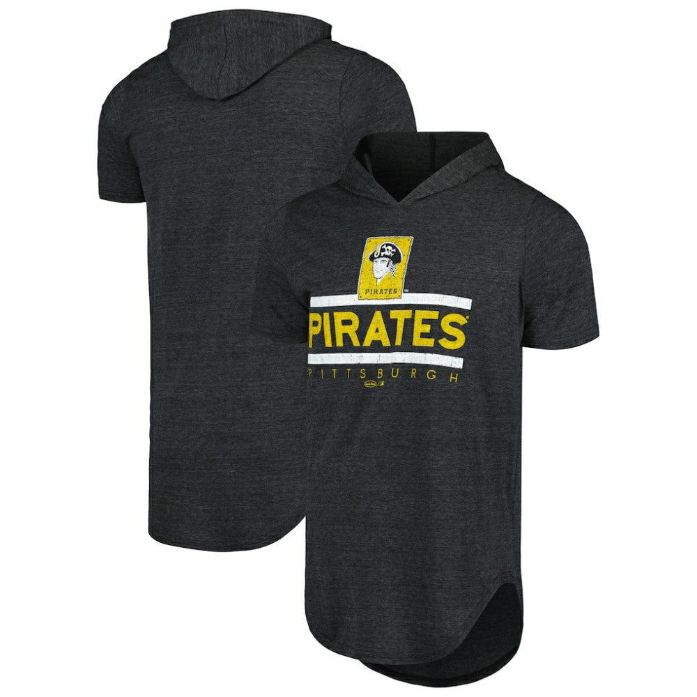 Pittsburgh Pirates Majestic Threads Tri-Blend Hoodie T-Shirt - MLB Hoodies