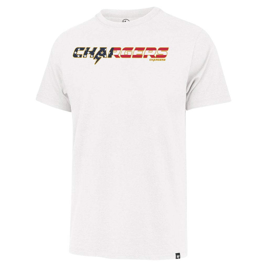 Los Angeles Chargers '47 Flag Script Franklin T-Shirt | NFL Sale