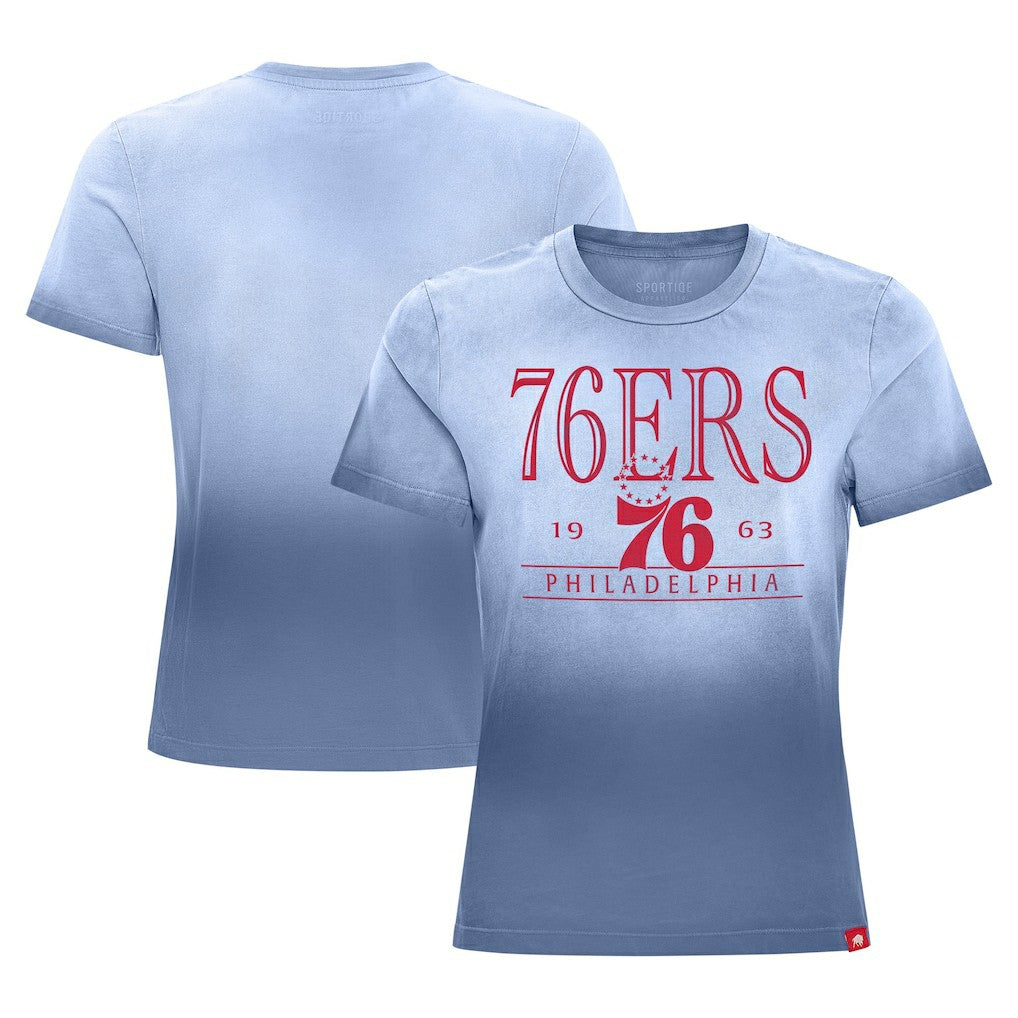 Royal Philadelphia 76ers Sportiqe Women's Arcadia Sun-Dipped T-Shirt | NBA