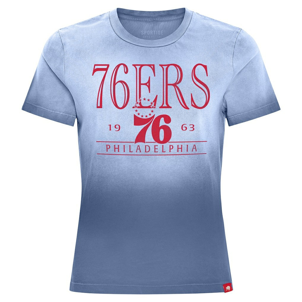 Royal Philadelphia 76ers Sportiqe Women's Arcadia Sun-Dipped T-Shirt | NBA